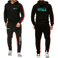 F1 Driver Lewis Hamilton Digital 44 New Clothing Mens Autumn Winter Sets Zipper Hoodie+Pants Tracksuit Sportswear Pullover Sweat