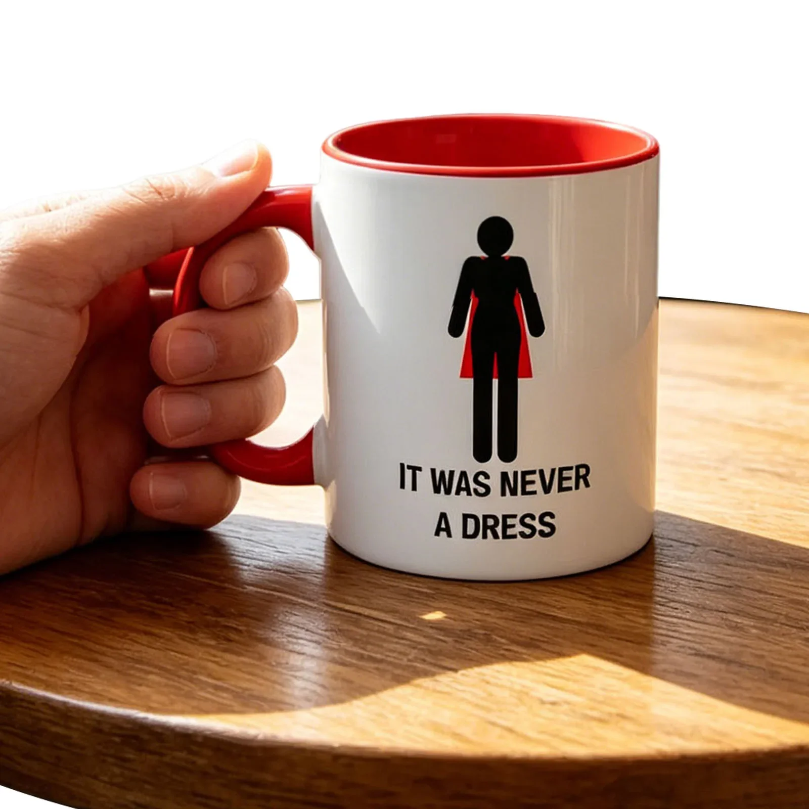 11oz It Was Never A Dress Mug Reusable Creative Ceramic Mug Unique Gender Equality Coffee Mugs Birthday Gifts for Women Mom Boss