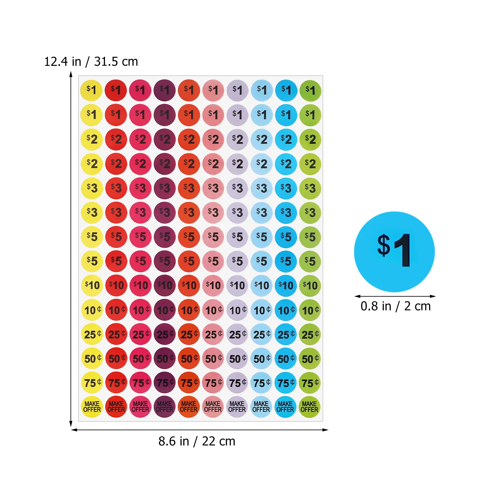 Étiquettes de prix étiquettes de vente de Garage marqueurs de numéro de prix pour magasin de détail fournitures de vente de cour autocollants de supermarché cercle