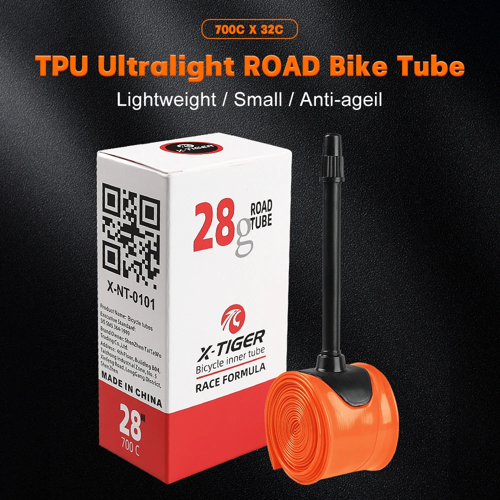 X-TIGER Ultra Light 28g Bicycle Inner Tube 700X18 23 25 28 32C Road Mountain Bike TPU Tire 65mm Length French Valve Bike Accesso