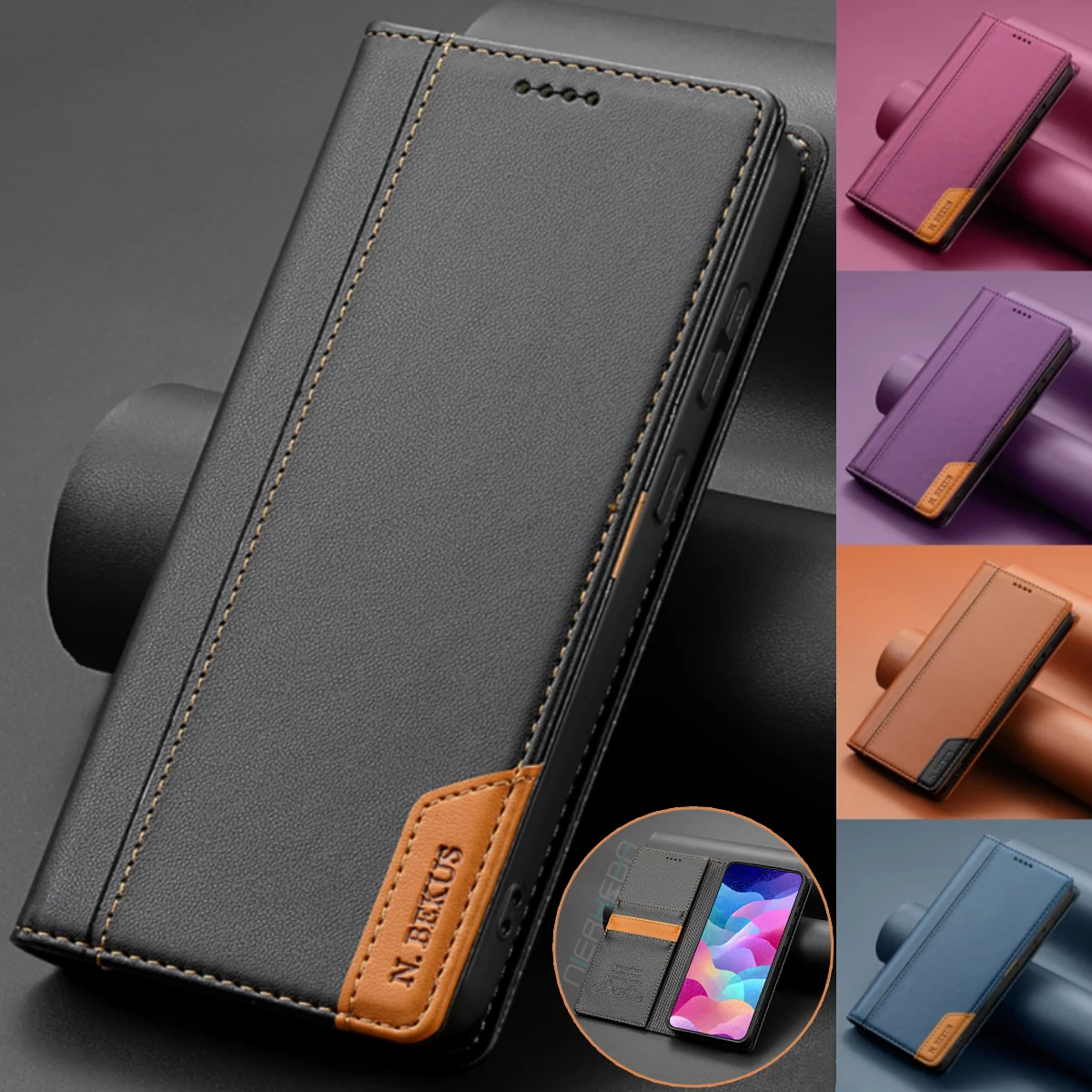 

Business Leather Case For Samsung Galaxy A17 A37 A57 A16 A36 A56 A26 A07 A55 A35 A15 A54 A34 A14 A53 A33 A13 Flip Wallet Cover