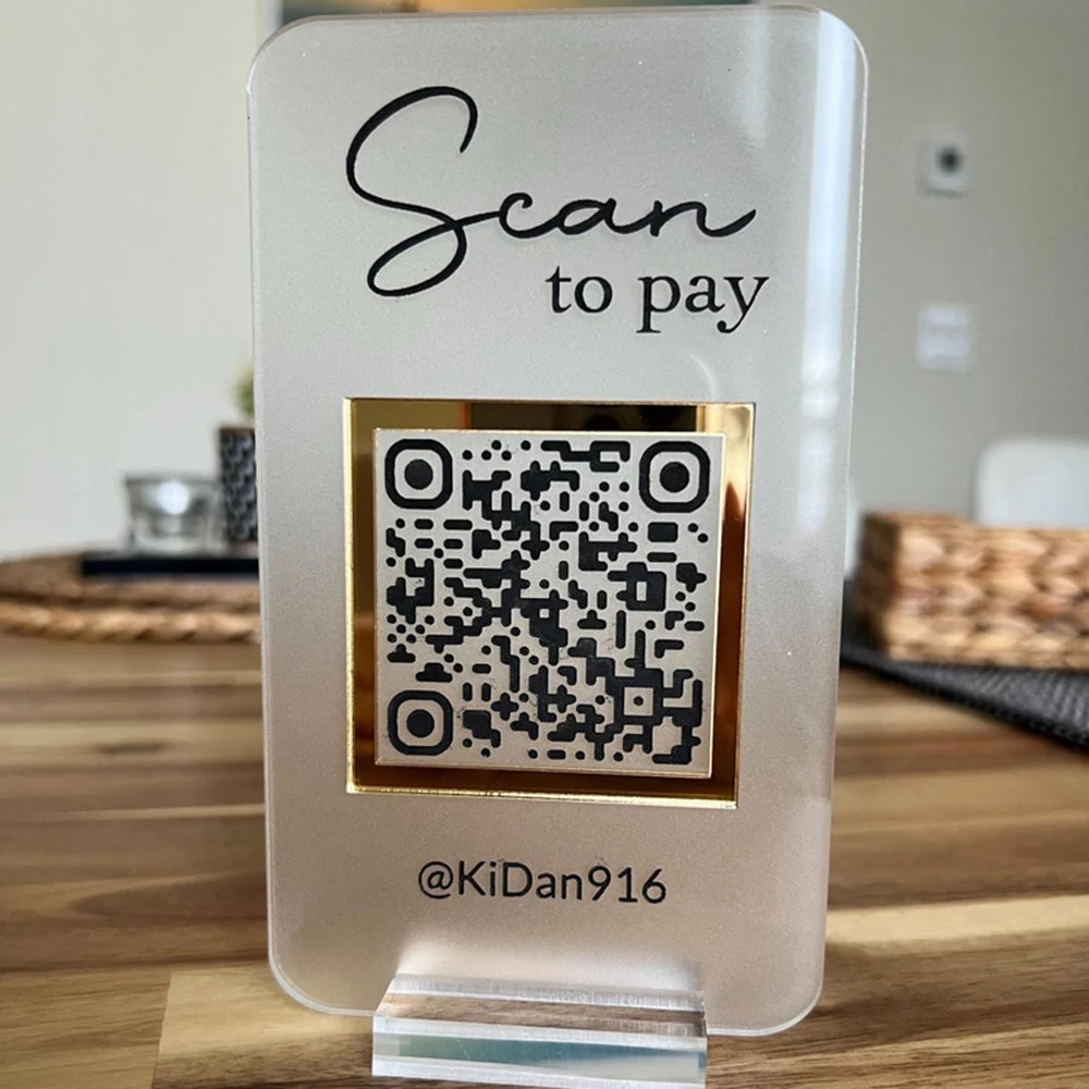 Custom Feeling Tipsy QR Code Sign Personalized Business Sign Scan to Tip Virtual Tipp Jar Digital Tip Jar New Style Durable