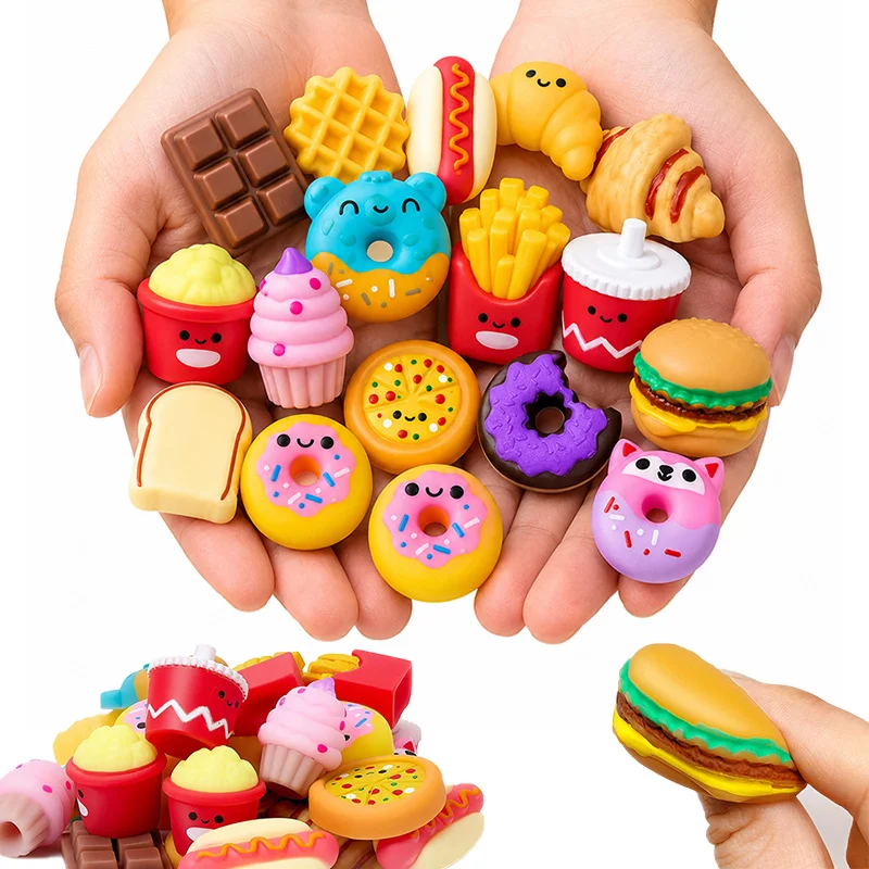 5/10/20/15 piezas de juguetes Mochi Squishy, postres de comida, helados, juguetes sensoriales suaves para aliviar el estrés, para niños y adultos