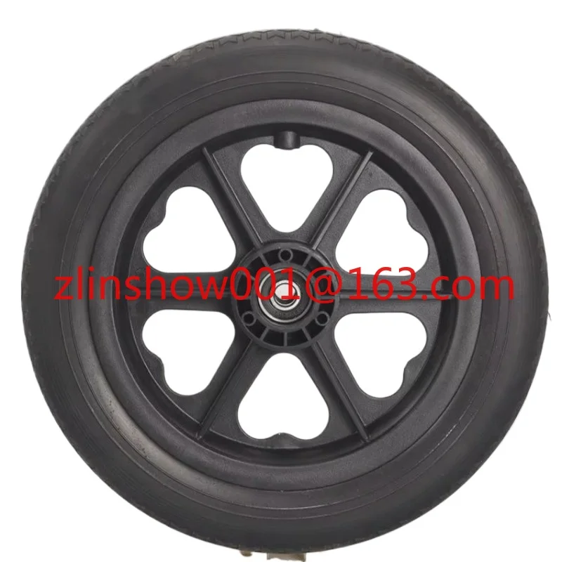 2 قطعة مجموعة العجلات الخلفية 12 بوصة مع مطاط PU صلب 12 1/2X 2 1/4 ملحقات الكراسي المتحركة