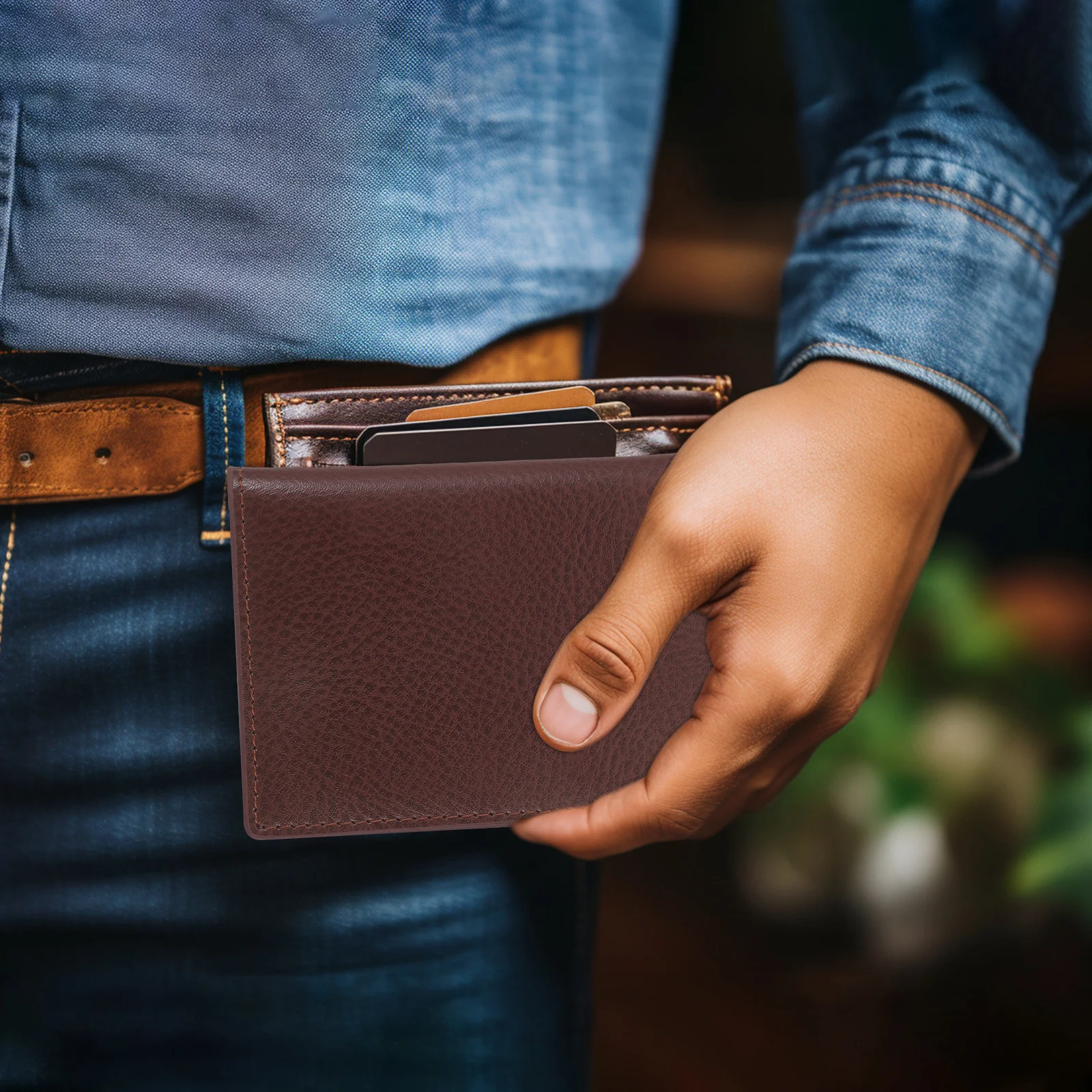 

Business Card Holder Case for Men Women Double Sided Portable Cards Organizer Wallet Lightweight Travel Essential Pockets Card