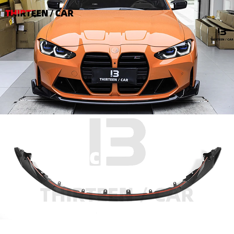 

High Quality CSL Style G82 M4 Dry Carbon Fiber Front Bumper Lip Spoiler Exterior Accessories for BMW G80 G83 M3 M4