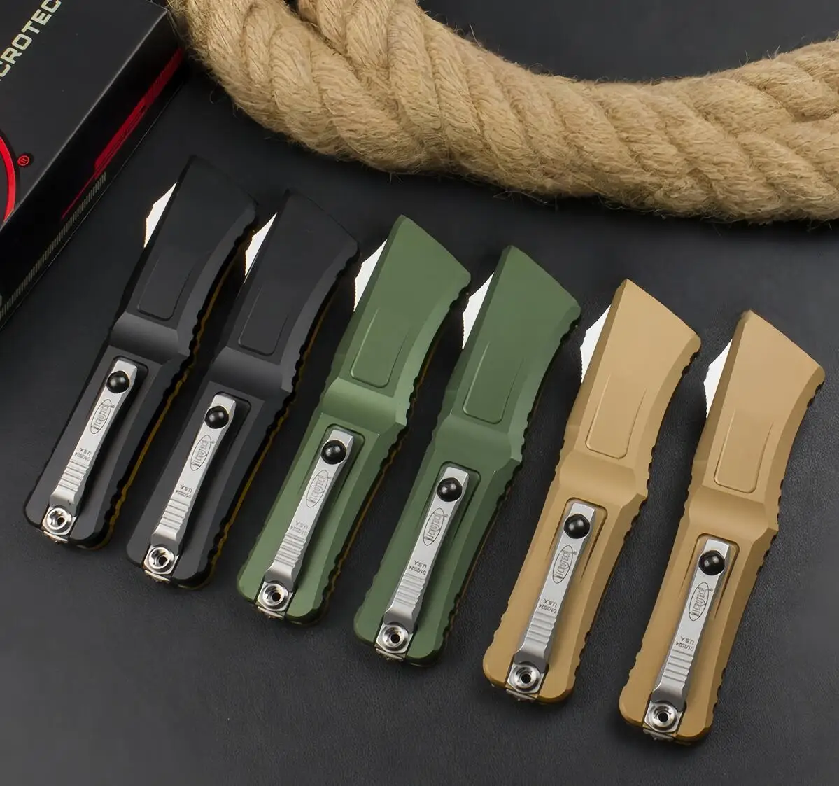 Microtech Fighting Dragon - سبائك الألومنيوم + أداة EDC بمقبض شفاف من PEI #2