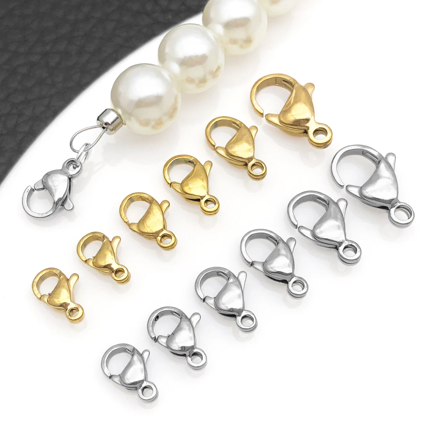 20pcs Stainless Steel Lobster Clasps Hooks For DIY Necklace Bracelet Chains Fashion Jewelry Making Findings Supplies Accessories