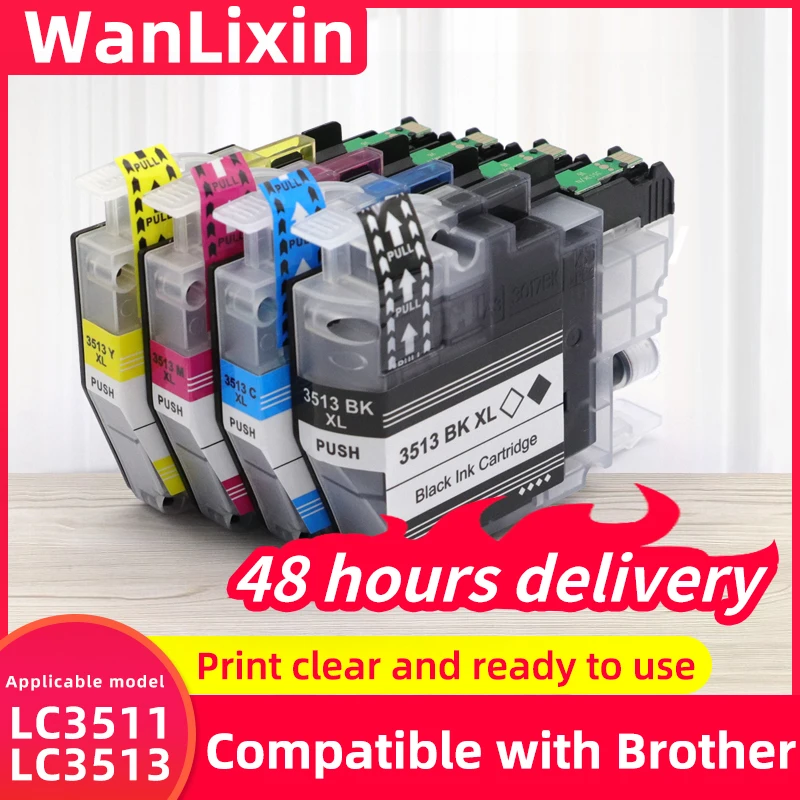 

4 шт. LC3511 LC3513 Совместимый картридж для Brother MFC-J690DW MFC-J491DW MFC-J890DW DCP-J572DW Чернильный картридж
