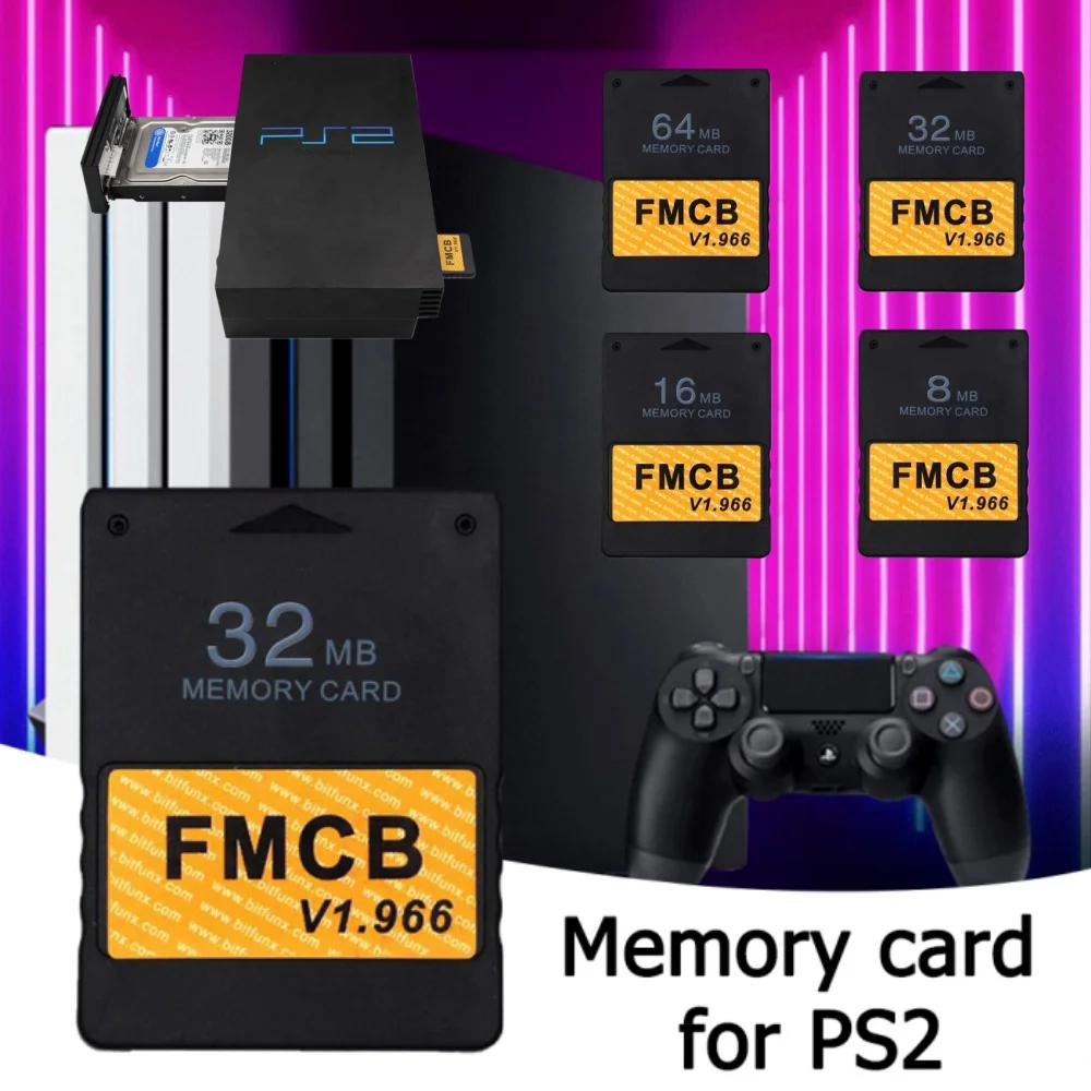 Free McBoot v1.966 8MB/16MB/32MB/64MB Memory Card for Sony PS2 Playstation 2 FMCB Extended Memory Card Game Saver