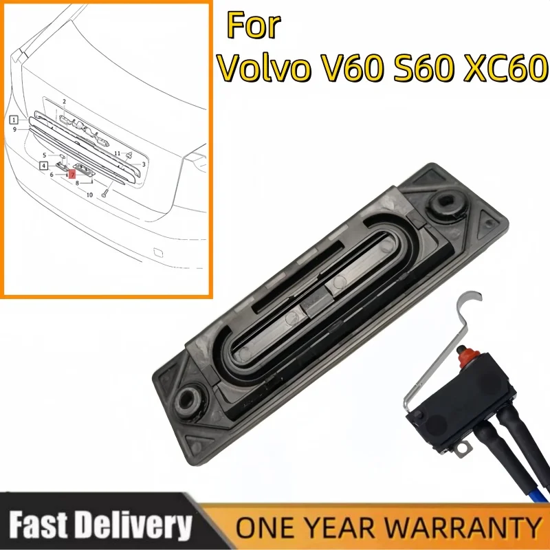 Car Rear Trunk Bootlid Opening Button Heandle Tailgate Control Switch Contact Sensor Maintenance Cable For Volvo V60 S60 XC60
