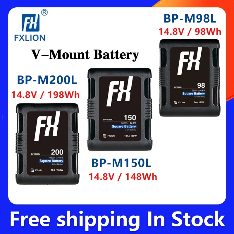 

FXLION BP-M98L BP-M150L BP-M200L Аккумулятор с V-образным креплением Type-C USB-A Аккумулятор большой емкости Серия квадратных аккумуляторов