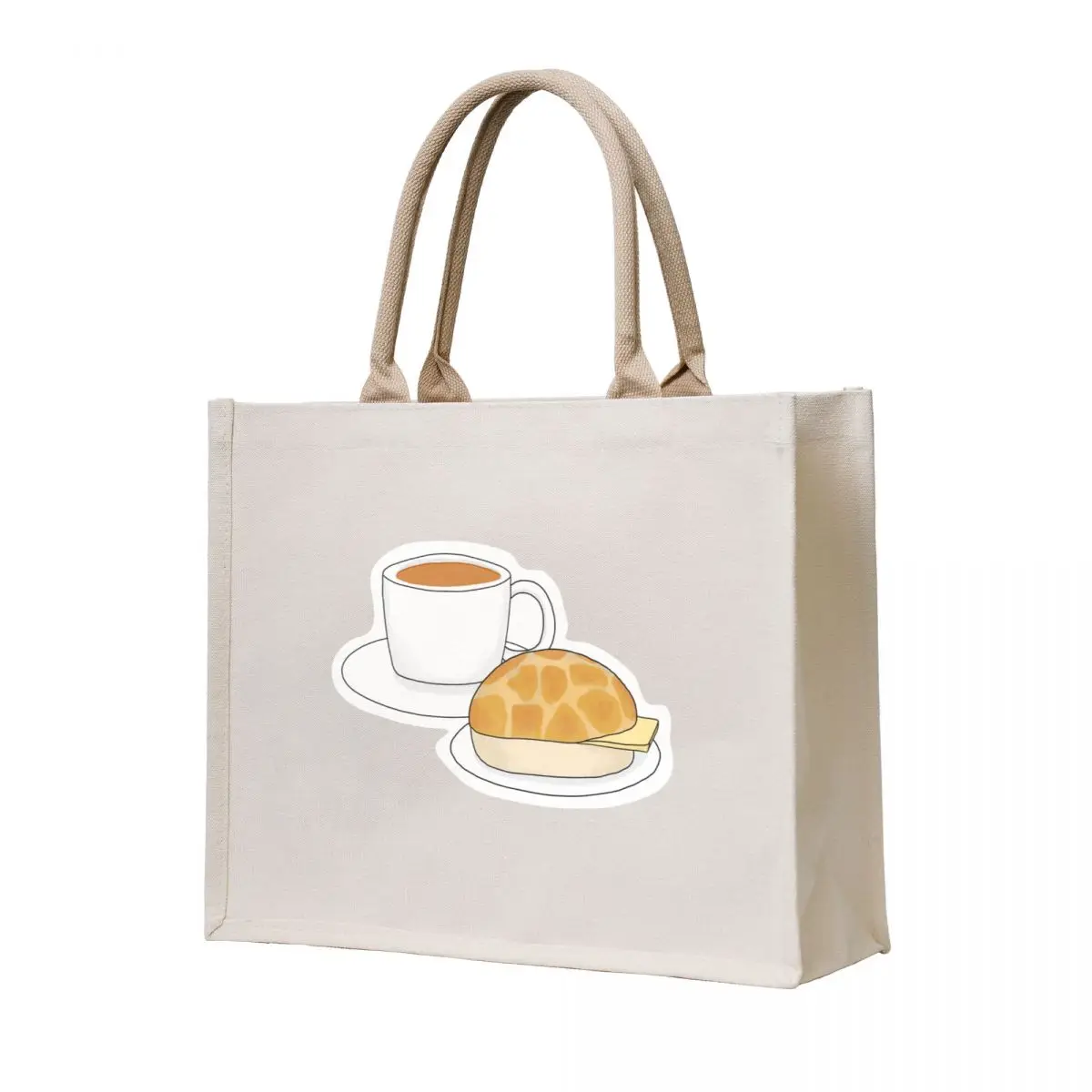 

Pineapple Bun and Milk Tea Tote Bag tote bags cloth bags Women's shopper bag Women's beach bags
