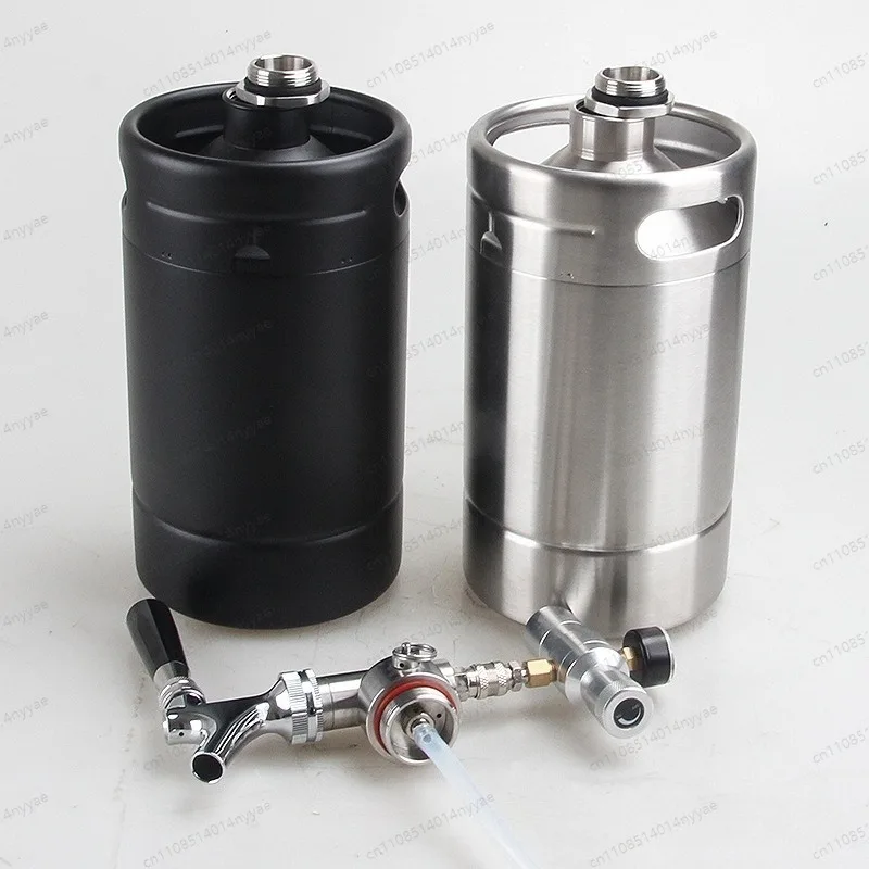2L Mini Keg Growler 304 Stainless Steel Double Wall Insulated Pressurized Beer Dispenser System for Homebrew Draft Beer