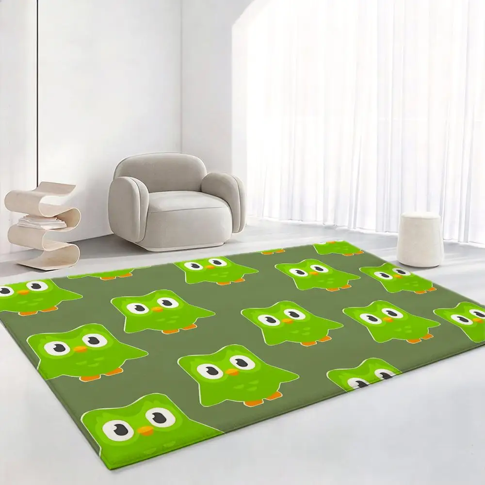 Language Learning App D-Duolingos Floor Mat Soft Thickened Flannel Door Mat Non-Slip Living Room Rug Home Decor