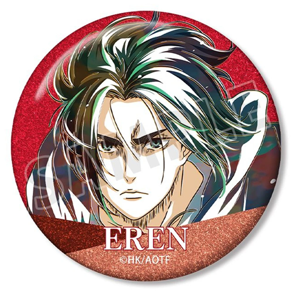 58mm Anime Attack on Titan‌ Annie Leonhart‌ Levi Ackerman Armin Arlert‌ Cosplay COSTUME Badge Pin SPTE Tinplate Brooch Gilf﻿