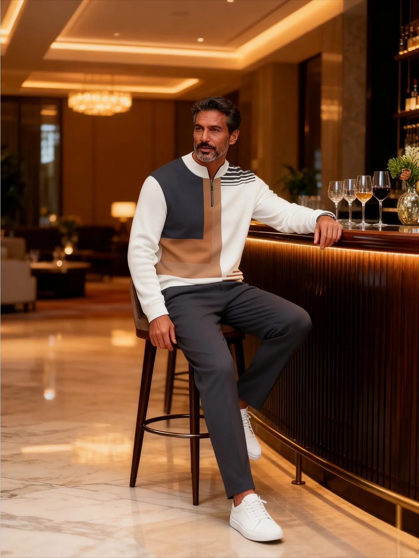 Ensemble à capuche décontracté tendance imprimé numérique 2 pièces pour hommes