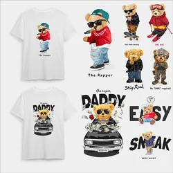 Cartoon Bear Trend Iron Sticker Patch For Clothing Thermal Stickers For Fabric Men's And Women's T-shirts Kids Hoodie Washable