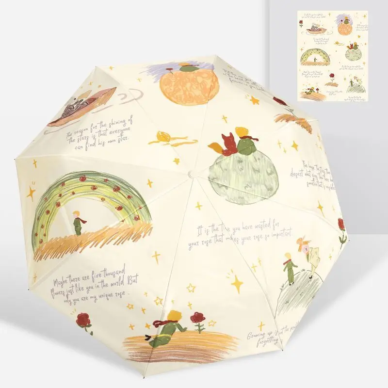 

Сверхмощный зонт с черным покрытием — автоматическая кнопка и 8 стальных ребер — цифровая печать с мультяшным рисунком