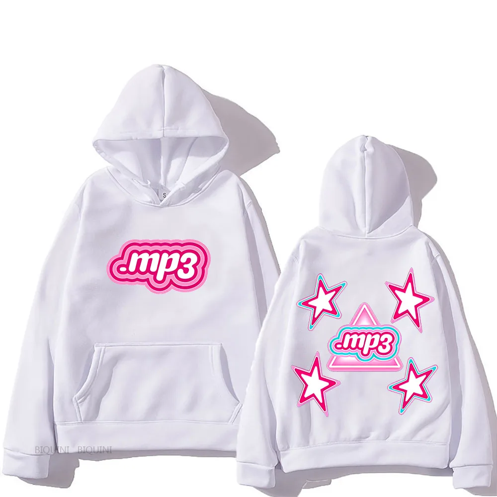 Pink MP3 Emilia Mernes Hooded Graphic Printing Harajuku Aesthetic Sweatshirt Long Sleeve Fleece Clothes Moletom Hip Hop Hoody