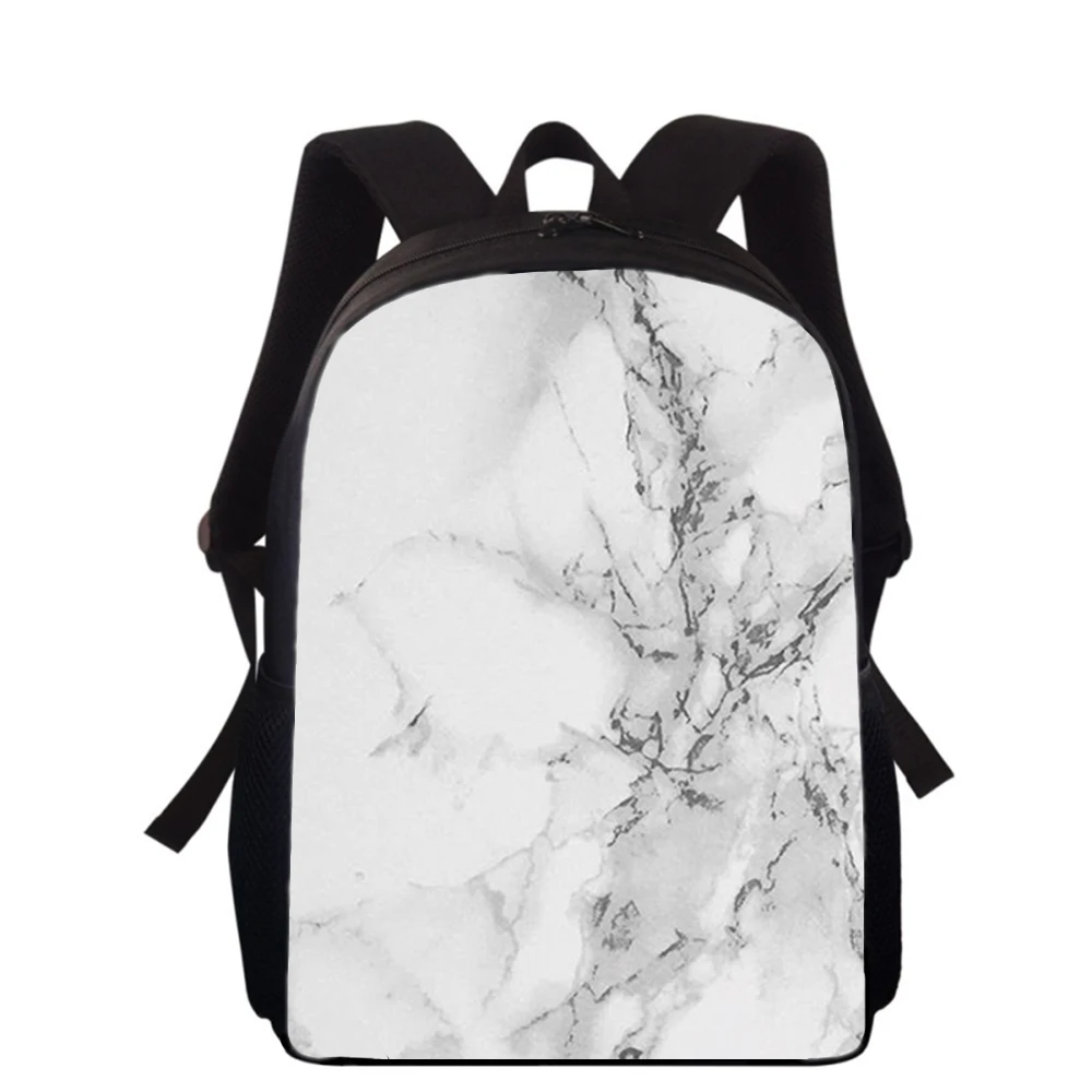 3D Marble Stone Vein Print Mochila para Crianças, sacos de livros escolares para meninos e meninas, mochila para estudantes, 16"