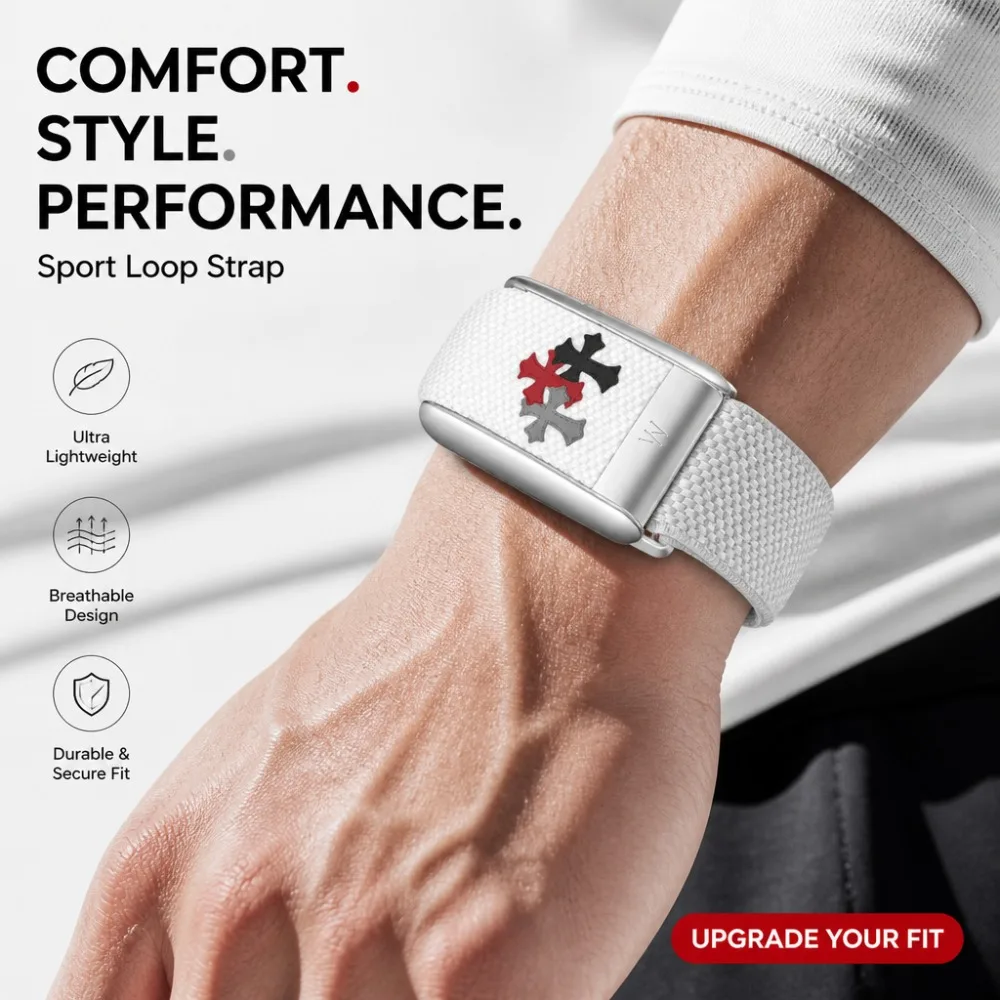 WHOOP 5.0 Replacement Band Elastic Nylon Strap With Metal Connector Frame Sport Wristband Breathable Fitness Accessories