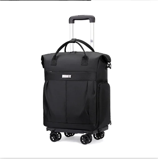 

Women carry on hand Luggage Bag Trolley Bags rolling wheeled luggage backpack women wheeled tote Bag Rolling handbag with Wheels