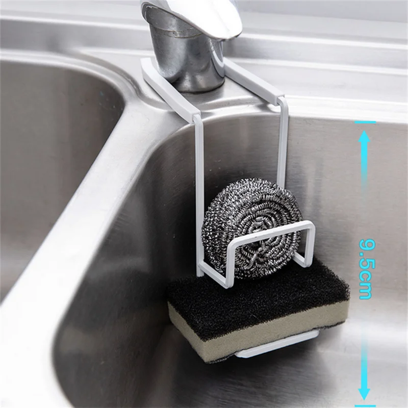 Durable Sink Caddy Sink Sponge Holder Small Kitchen Bathroom Metal Organizer Liquid Dish Drainer Faucet Rack Shower Convenient