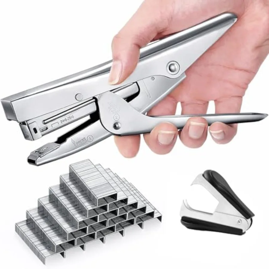 Stapler Heavy Duty with 1000 Staples and Staples Remover Set 20 Sheets Desktop Office Work Student Teacher Large Capacity No Ja