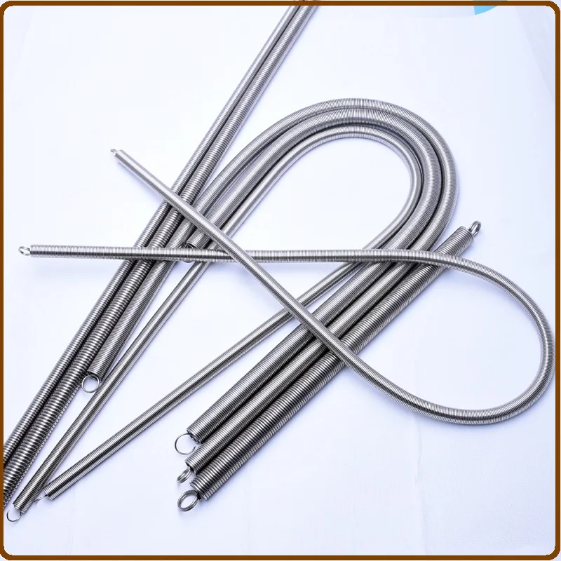 304 Stainless Steel Pull Spring Double Loop Closed Hook And Loop, Wire Dia 2.5mm, Length 350-1000mm, 304 Tension Spring Customiz