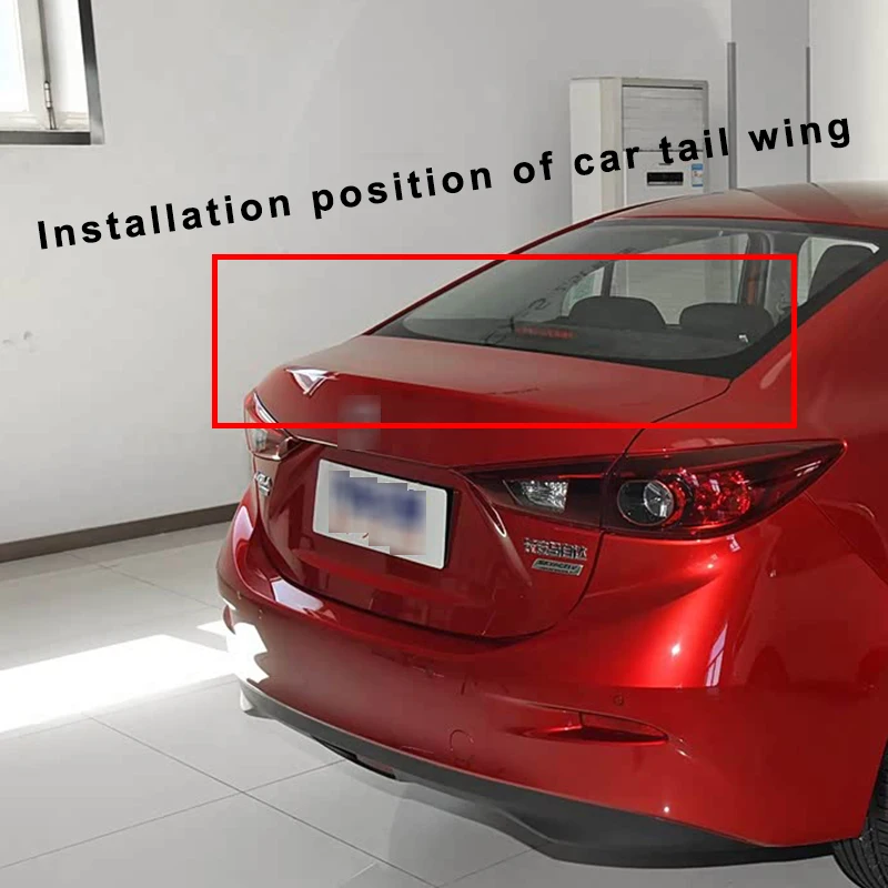 

Spoiler High Quality ABS Material Exterior Accessories Car Rear Wing Carbon Fiber Look Rear Spoiler For Mazda3 Axela 2014-2019