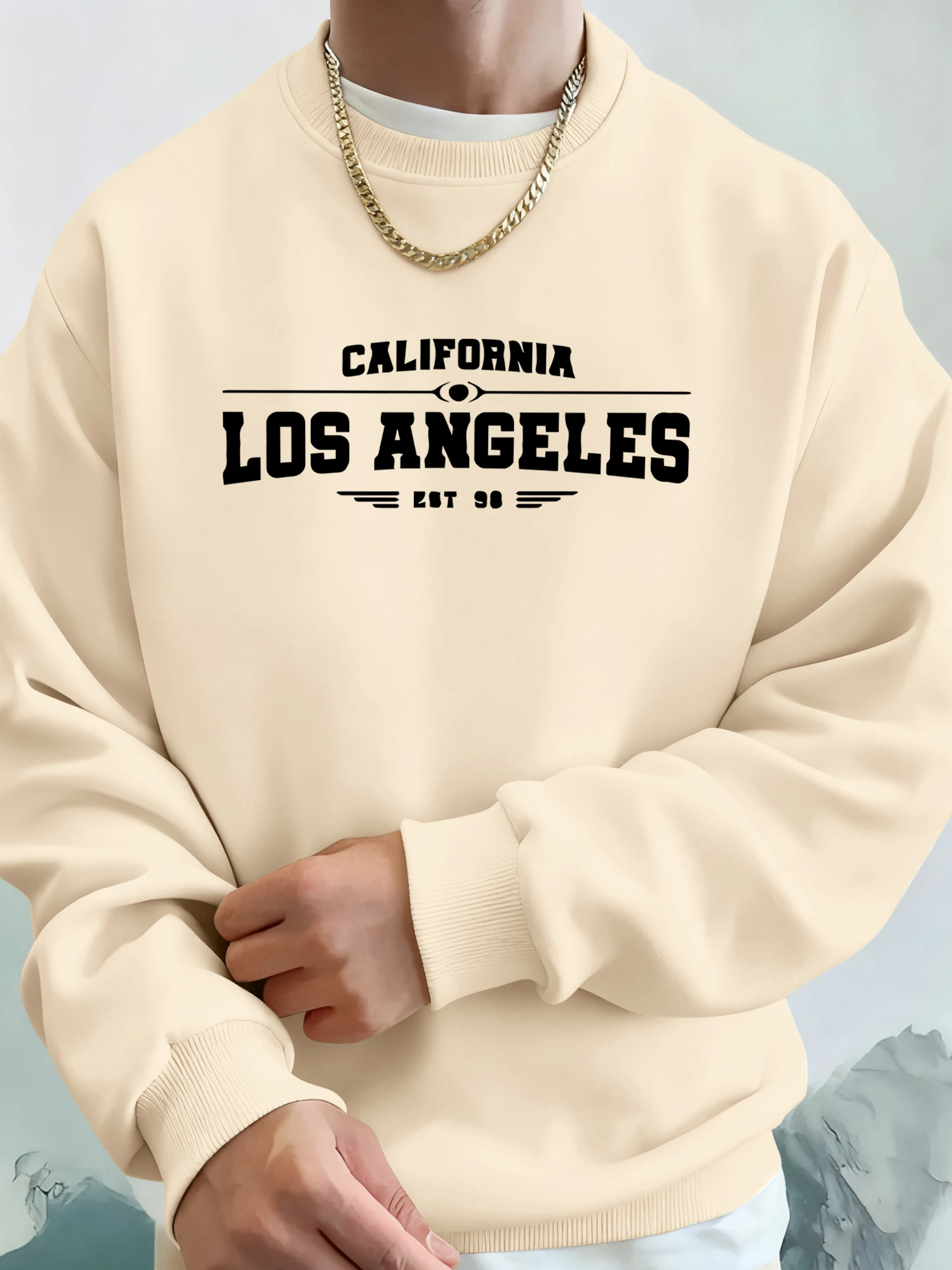 كاليفورنيا لوس أنجلوس نمط الرسالة الفنية رجل الخريف عارضة هوديي الأزياء الدافئة بلوزات الرياضة طويلة الأكمام الشارع الشهير #1