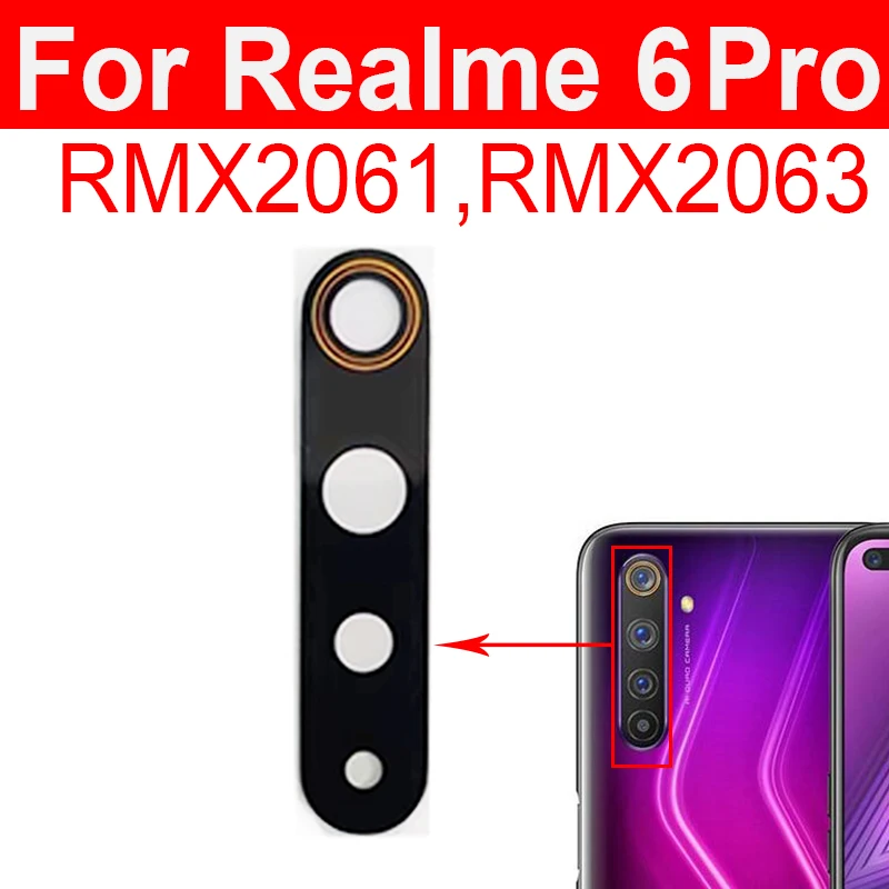 Rear Camera Glass Lens For Realme 1 2 3 3i 5S 5 5i 5s 6 6i 6s 7 7i Pro 5G Global Back Main Camera Glass Lens Sticker Repair