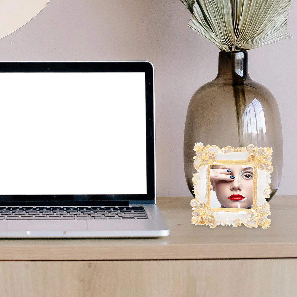 

8pcs Mini Picture Frame Vintage Resin Small Gold Frames For Home Office Wall Decor Photo Display Ornament