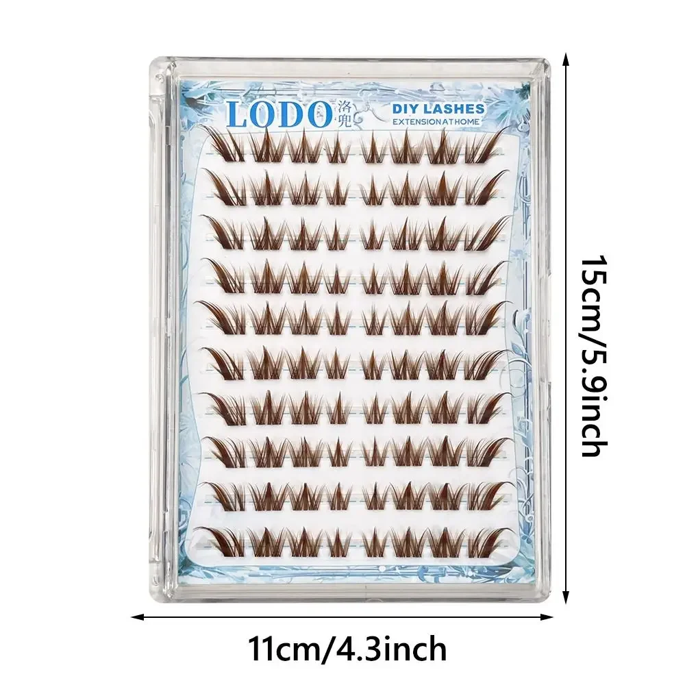 80 pezzi ciglia finte naturali senza colla autoadesive ciglia individuali marrone caramello ciglia anime stile volpe e cane per le donne