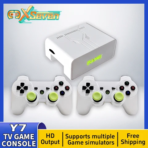 Novo Console de Videogame Coopreme Y7 X7 128G com Sistema Linux, Caixa de TV 4K, Controle Sem Fio, Jogos Retrô, Suporte a Mais de 10.000 Jogos e PSP