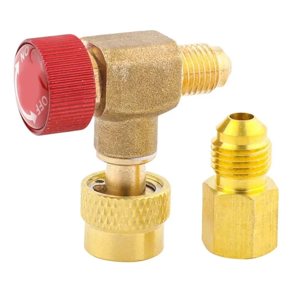 1pcs Car Air Conditioning Safety Valve 90° Right Angle CAR Air Conditioning Safety Valve R22/32/410 Connector Adapter Auto Parts