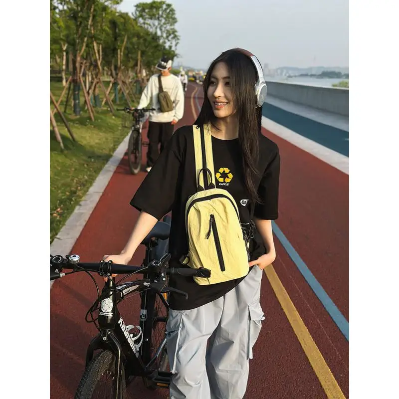 Summer Dopamine Chest Bag Ins Japanese Couple Sweet Shoulder Bag Fresh And Casual Double-use Bag Mori Cute Crossbody Bag