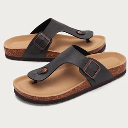 Kidmi Men Clogs Sandals Summer Men's Sandal Cork Clog Slippers Unisex Mules Outdoor Platform Antiskid House Sandals With Buckle