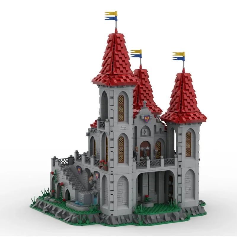 Moc Bouwstenen Middeleeuwse Architectuur Model Black Knight Rose Castle Modulaire Bouwstenen Festival Cadeau Speelgoed DIY Set