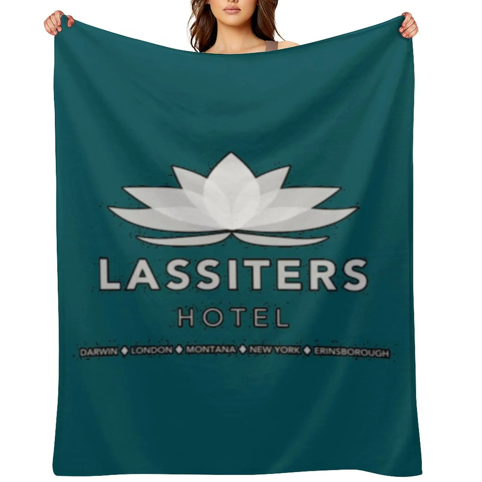 

Lassiters Hotel Throw Blanket Bed linens decorative Personalized Gift Vintage Blankets