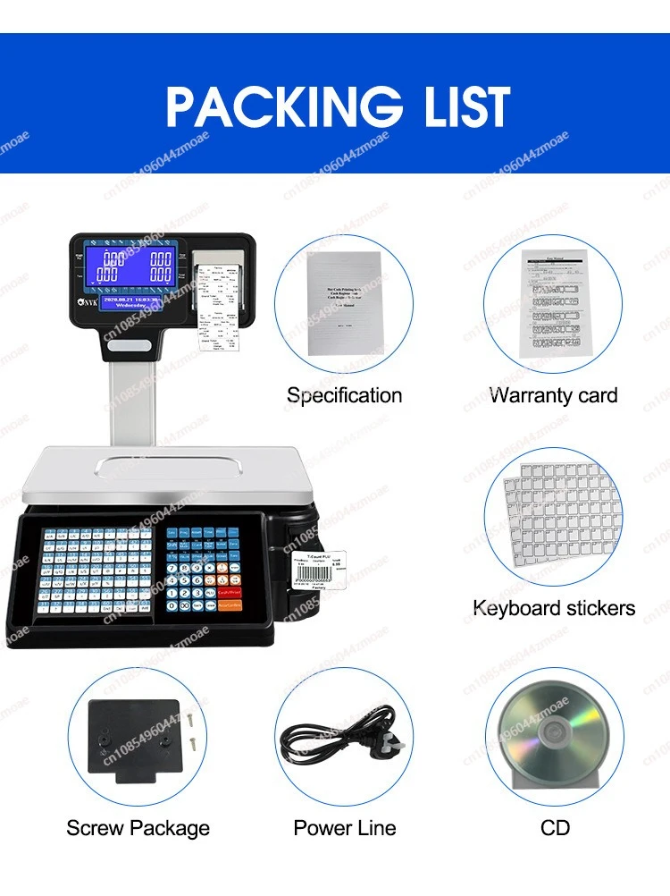 

Gold Seller Supermarket Commercial Electronic Weighing Integrated Cash Register Barcode Scale Fruit Store Cooked Food T