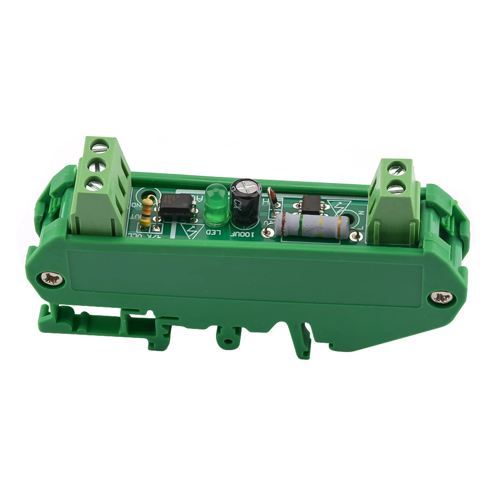 1-Bit AC 220V Optocoupler Isolation Module Voltage Sensing Board Adaptive 3-5V for PLC Isolamento Fotoaccoppiatore With Rail Die