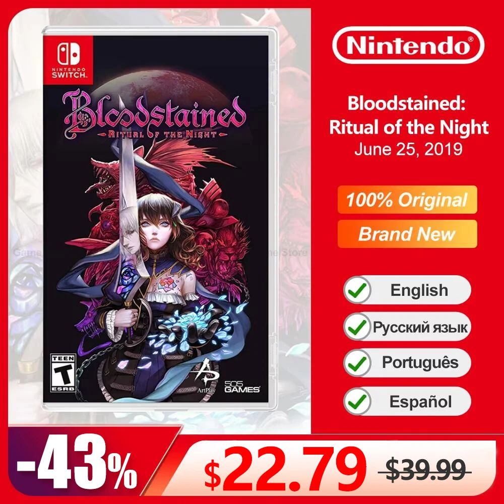 Bloodstained: Ritual of the Night Nintendo Switch Game Deals 100% New Original Physical Game Card for Nintendo Switch OLED Lite