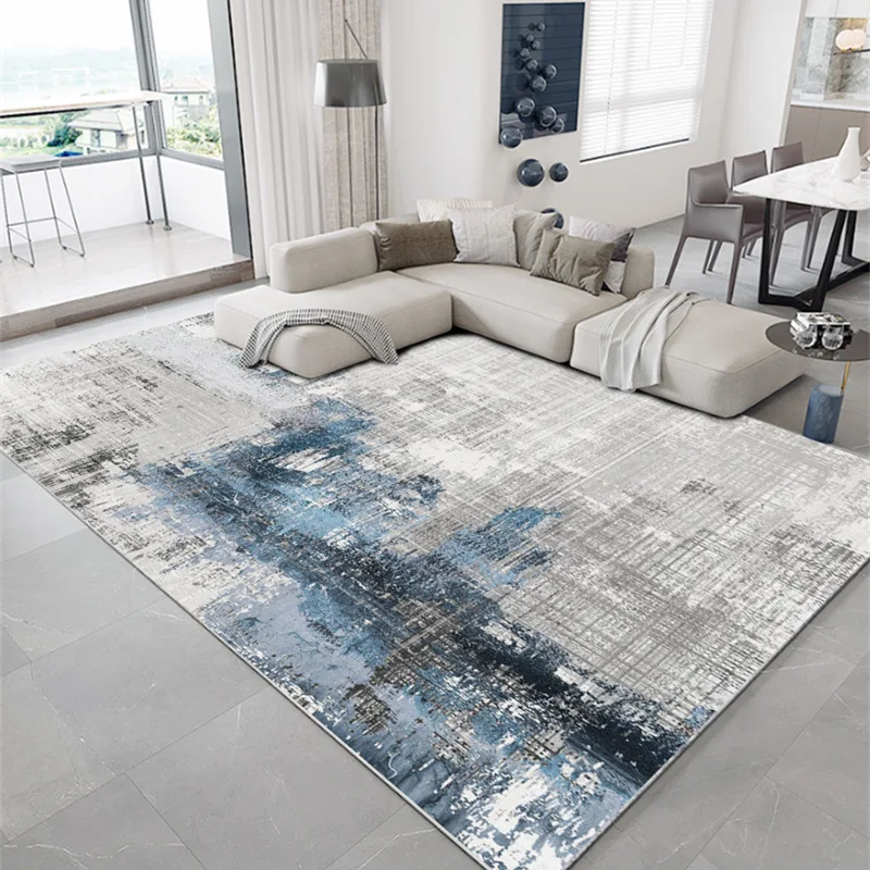 Modern Blue Carpet Rugs for Living Room Soft Plush Bedside Study Sofa Mat Home Floor Carpet Bedroom Center Rug Anti-skid Mat