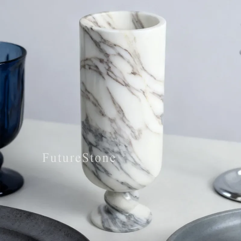 French natural marble vase candlestick living room romantic retro hotel clubhouse atmosphere ornament restaurant model room