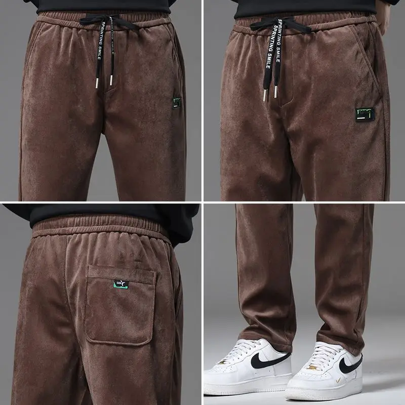 عالية الجودة ماركة الملابس الخريف الشتاء مريحة سروال قصير سراويل تقليدية الرجال مرونة الخصر سميكة في الهواء الطلق الركض السراويل الذكور 4XL #5