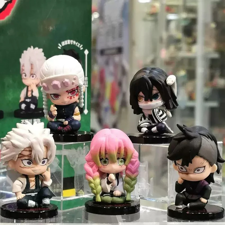Anime Demon Slayer Q Version Figures Kimetsu No Yaiba Doll Tanjiro Nezuko Zenitsu Figurine Inosuke Warrior Figure Model Toy Doll