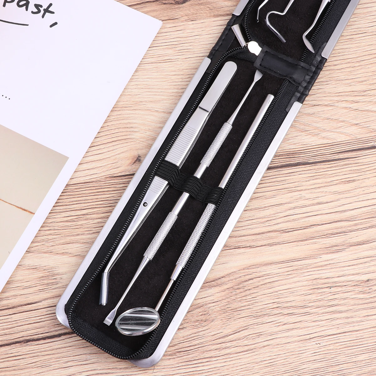 

6pcs Probe Tweezer Tool Dentist Teeth Kit Stainless Steel Dental al Family Portable Stain Bacteria Removal