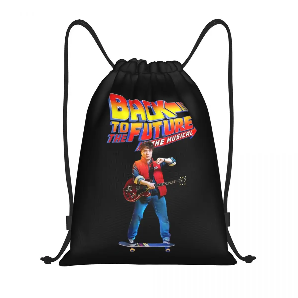 Custom Back To The Future Drawstring Bag for Shopping Yoga Backpacks Women Men The Musical Sports Gym Sackpack